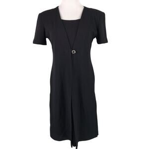 Just In Thyme Career Shift Dress Lagenlook Knee Length Scoop Neck Size 8